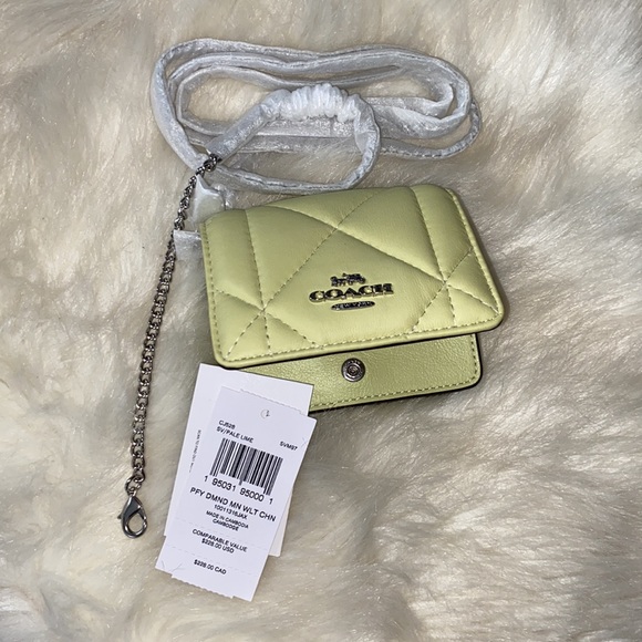 Mini Wallet On A Chain With Puffy Diamond Quilting - Picture 6 of 6